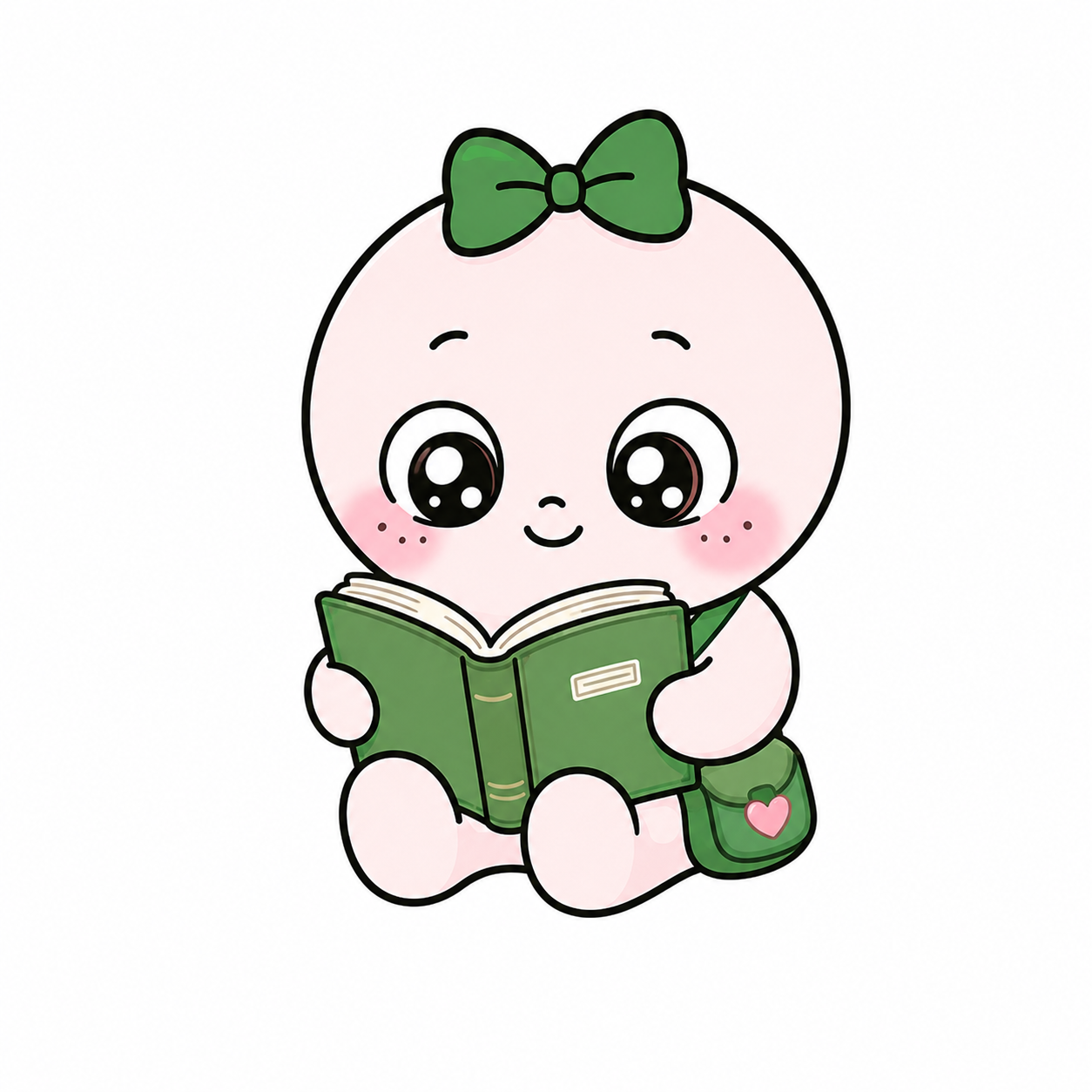 앉아서 조용히 책을 읽는 시선이 캐릭터